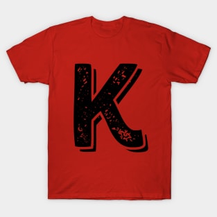 Capital Letter K Name Initial Monogram T-Shirt